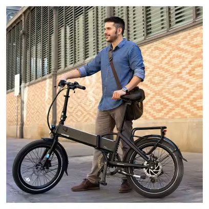 Legend Monza Vélo Electrique Pliant Smart eBike Roues de 20 Pouces Freins Disque Hydraulique Batterie 36V 14Ah Panasonic (504Wh) Noir Onyx