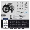 Legend Monza Vélo Electrique Pliant Smart eBike Roues de 20 Pouces Freins Disque Hydraulique Batterie 36V 14Ah Panasonic (504Wh) Noir Onyx